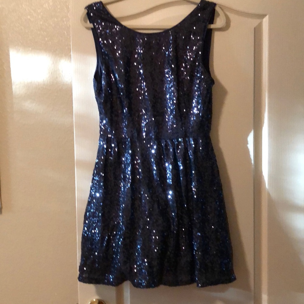 Navy sequin dress